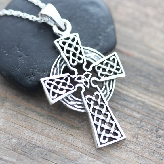 Protective Celtic cross Sterling Silver Men Cross by LifeOfSilver