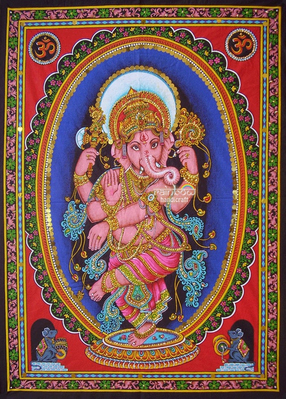 dancing ganesha wall hanging hindu deity elephant god ganesh