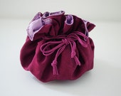 Red Wine color jewelry bag / Traveling jewelry bag /Drawstring Pouch