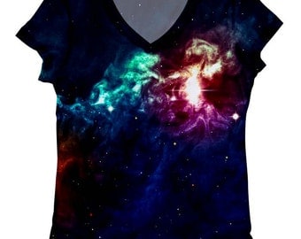 woman galaxy print top, t shirt and tank(211)XXS-PLUS SIZE