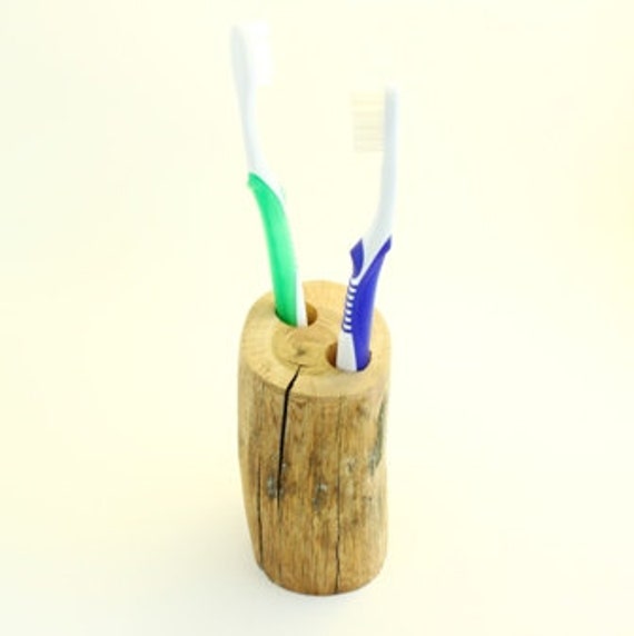 Wooden Toothbrush holder Reclaim Cedar Wood Handmade