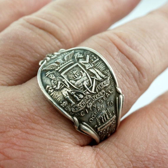 SAN FRANCISCO ring. sterling silver spoon ring . size 13. 925 spoon ...