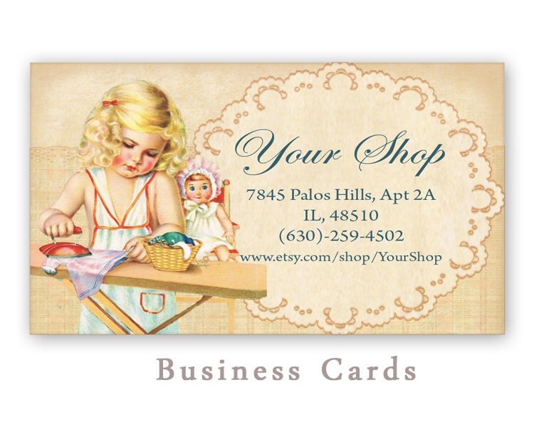 Printable business cards for Etsy shop Digital collage sheet
