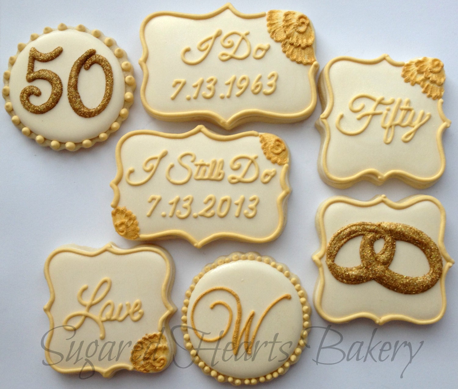 50th Wedding Anniversary Cookies 1 Dozen