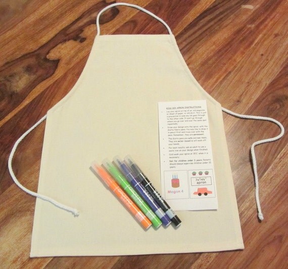 Childrens DIY apron kit. Kids apron set to decorate. Small