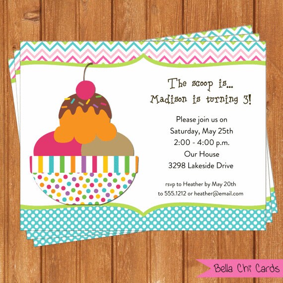 Ice Cream Sundae Birthday Invitations 10