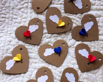 Heart Hot Air Balloon Gift Tags (Set of 12)