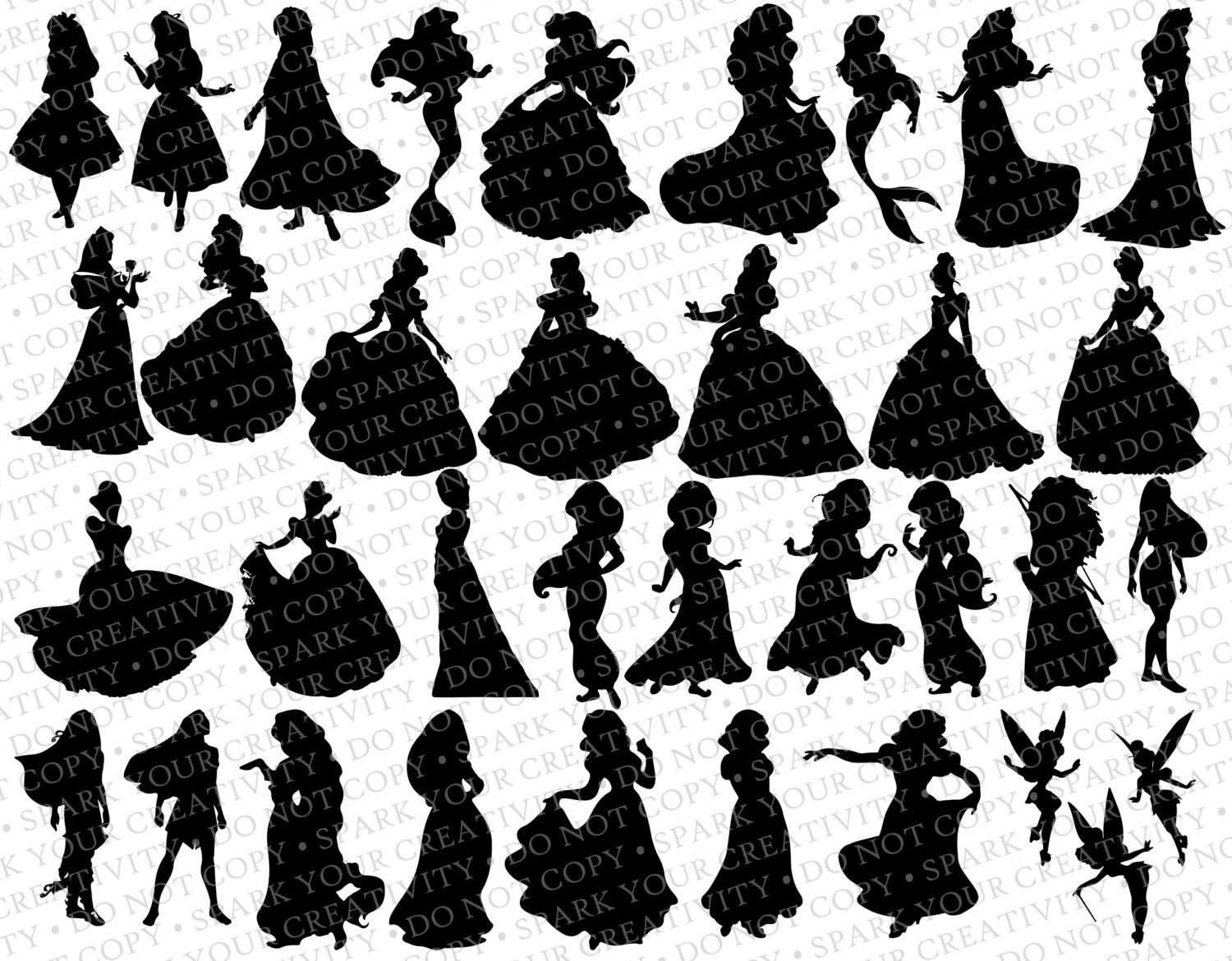 Disney Princess Silhouette Printables