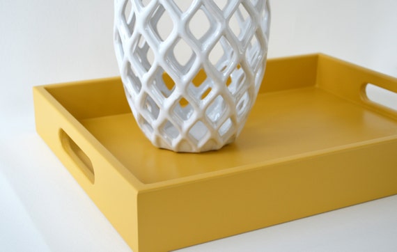 Mustard Yellow 14 x 18 Serving Tray Yellow Coffee Table Tray