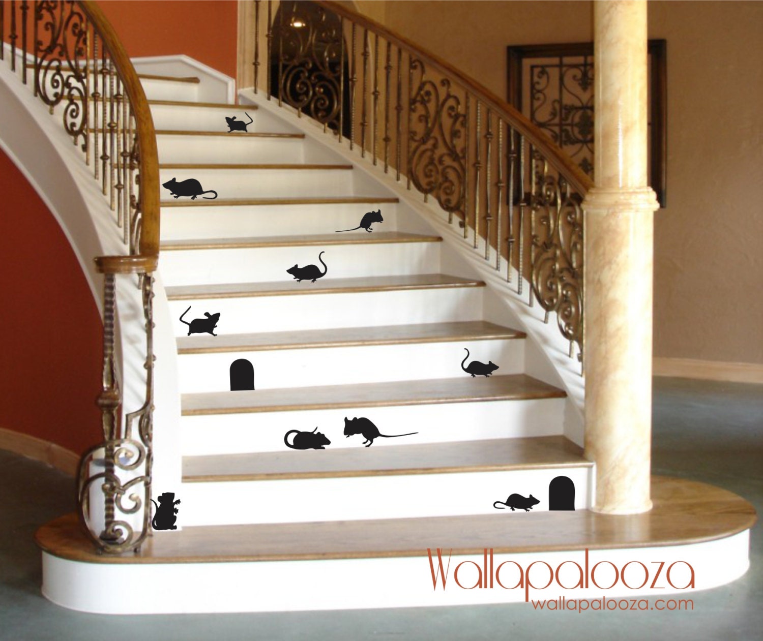 Mouse decals Mice Silhouette decals Set of 10 Mouse wall