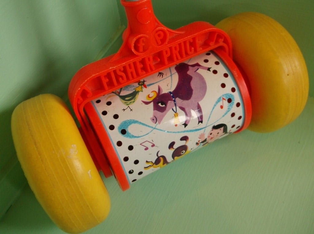 Fisher Price Musical Push Toy 1963Vintage by ChixCoopAntiques