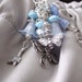Keychain charm, blue purse charm, keychain bead charm, beaded handbag charm, purse charm, UK shop