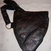 Black Leaf Leather Utility Hip Bag belt Adjustable waist size custom handmade