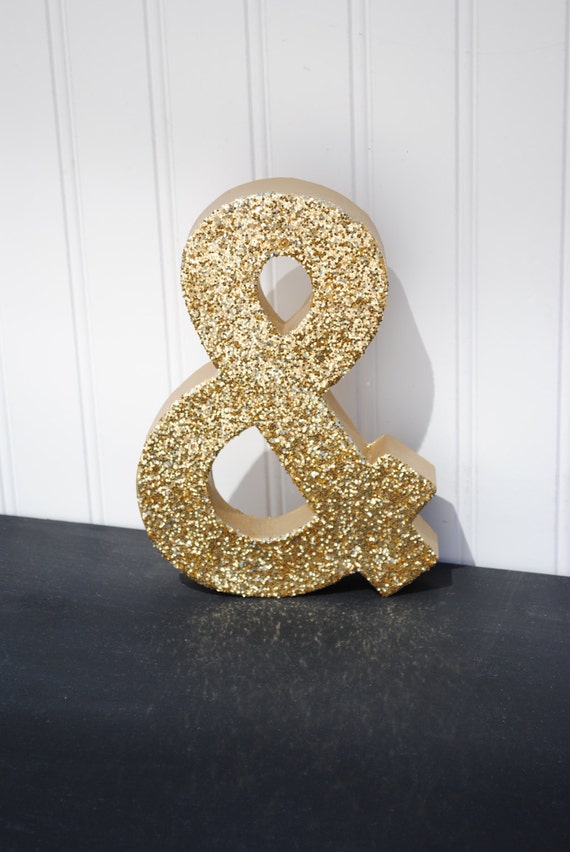 Gold Glitter Stand Up Decorative Ampersand & by LettersFromAtoZ