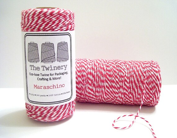 Bakers Twine - Maraschino - 4 Ply Twine - 240 Yard Spool - The Twinery - Craft Supplies Il_570xn