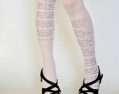 Poem  Text Tights , Poetry Trendy Leggings , Text Tights , Words Print Stockings