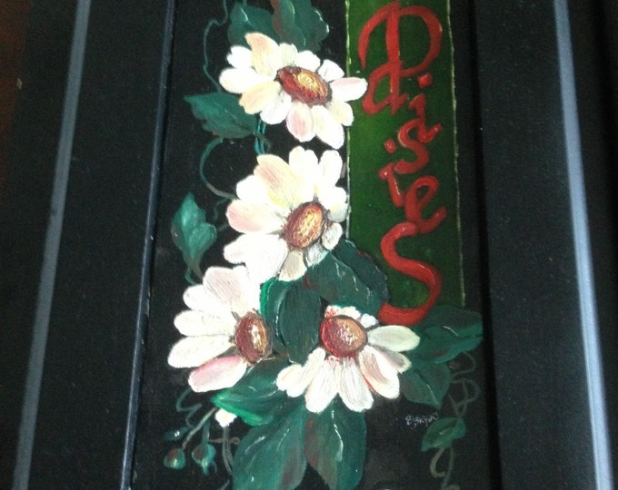 Set of 2 Acrylic Paintings on Wood. One is Daisies and the other is Geraniums.