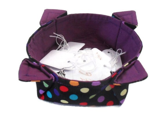 Fabric Storage Basket / Pot / Bowl  Small by Fabrilushus on Etsy