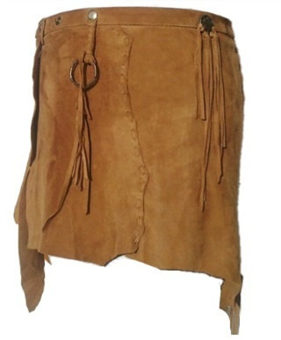 Native american skirt SUEDE SKIRT indian skirt by ScandaloAlSole