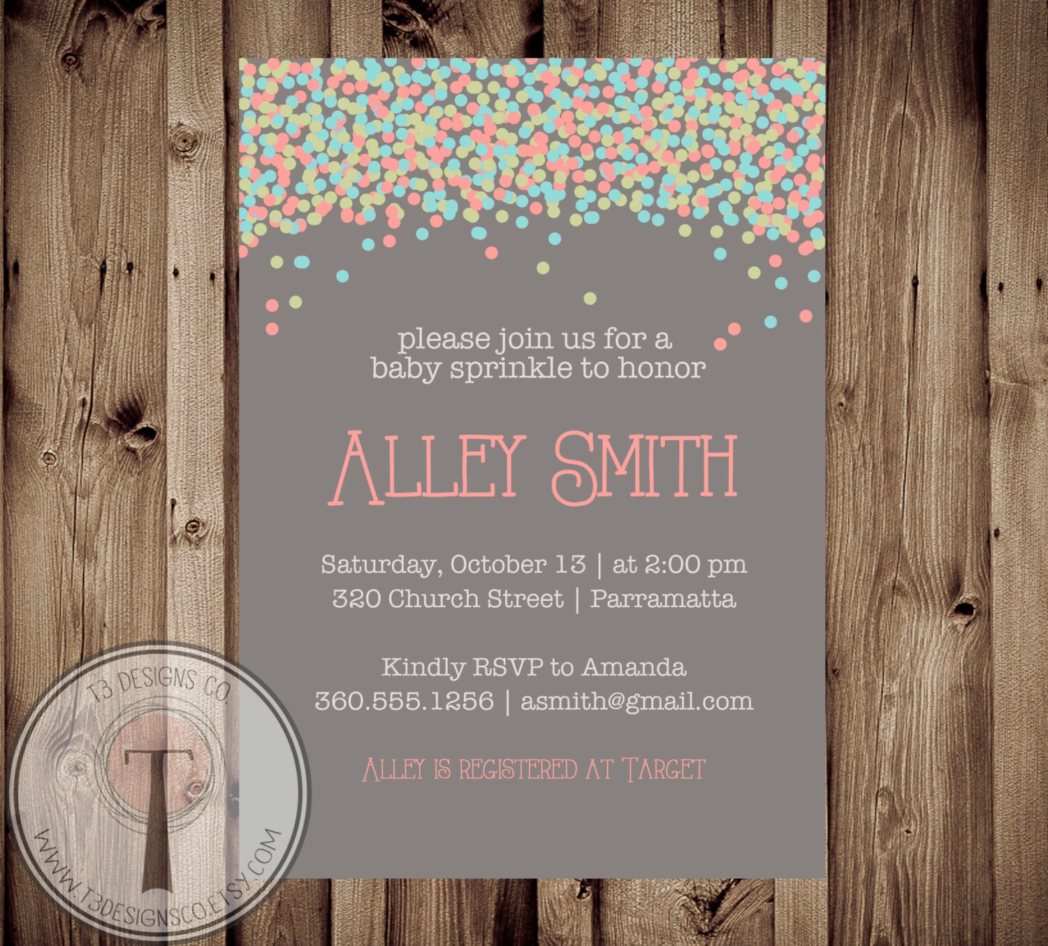 Sprinkle Shower Invitation sprinkle baby shower invite