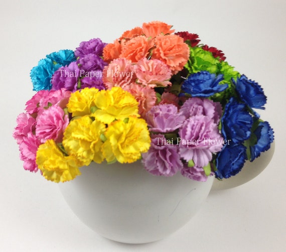 items similar to 100 rainbow carnation paper flower paper carnation flower