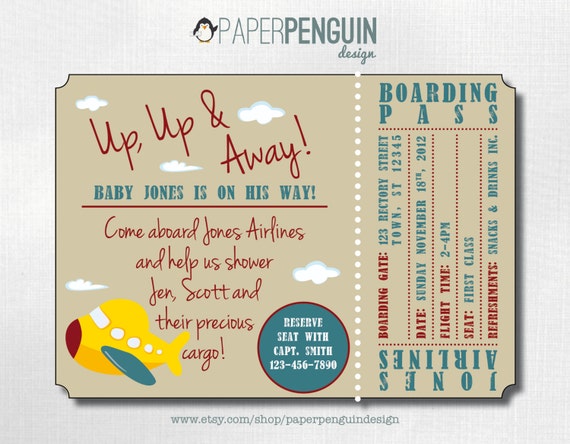 Boarding Pass Baby Shower Invitations 9