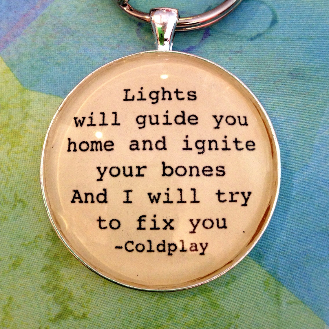 Coldplay Fix You Song Lyric Key Chains Girlfriend Gift Shower