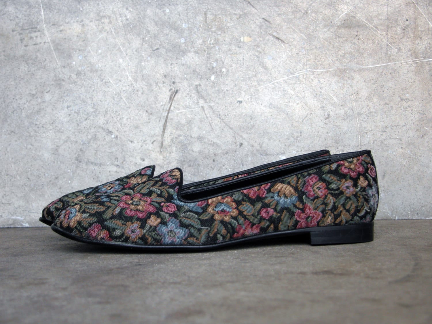floral print loafers