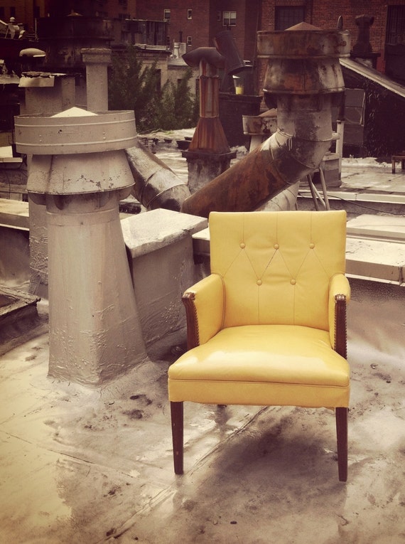 Items similar to Sold Vintage Mustard Yellow Leather Studded Arm