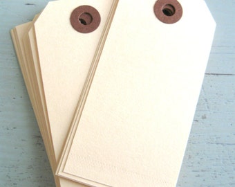 SALE ~ 25 Medium Manila Parcel Tags 3 3/4" x 1 7/8" Gift Tags