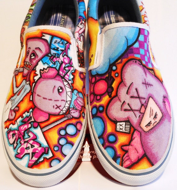 Items similar to Custom Graffiti Art Shoes -- Punk shoe art -- Urban ...