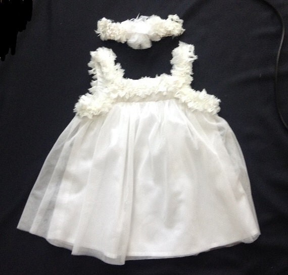 Delicate White Baby Dress Shoes Tights and Headband