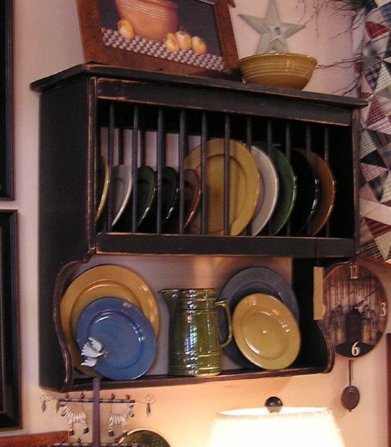 Primitive Plate Rack with Dowels 32 Wide Color