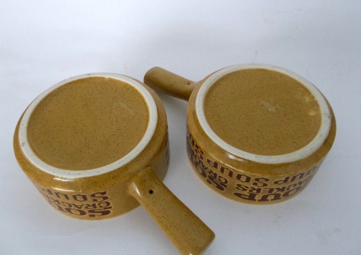 Vintage Soup Cracker Bowls Set Retro Handled Soup Bowls