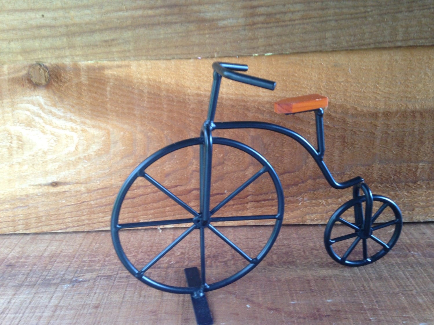 Penny Farthing Bicycle Decor Small Wood & Metal Shelf Decor