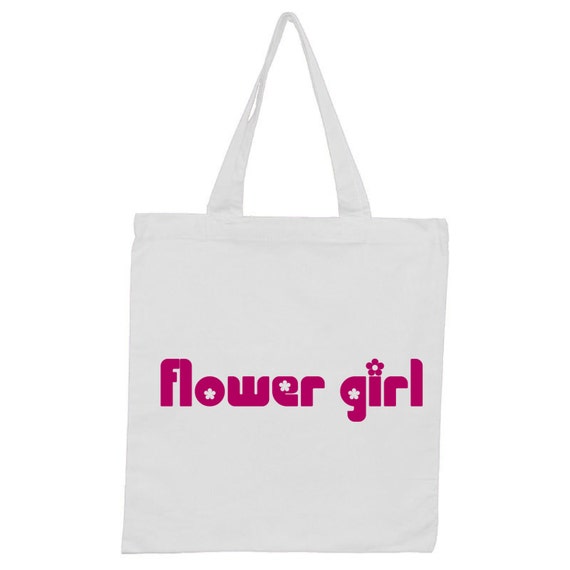 Flower Girl Cotton Tote Bag. Gift for Wedding