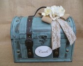 Rustic Aqua Wedding Trunk, Wedding Card Holder, Card Box, Money Holder, Money Box, Wedding Suitcase, Rustic Wedding Box Rustic Aqua Wedding Trunk, Wedding Card Holder, Card Box, Money Holder, Money Box, Wedding Suitcase, Rustic Wedding Box
