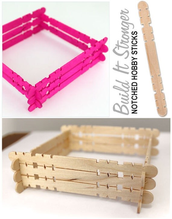 1000 Yellow Notched Hobby Craft Sticks