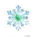 Original watercolor Christmas Card Snowflake