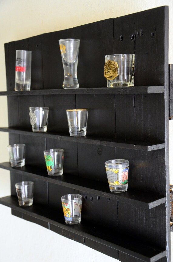 Items similar to Shot Glass Shelf// You choose the color or stain