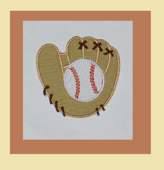 Baseball Glove Applique Embroidery Design by iStitchEmbroidery