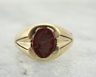 Vintage Gold and Carnelian Intaglio Ring for Man or Woman RDXXT4-D