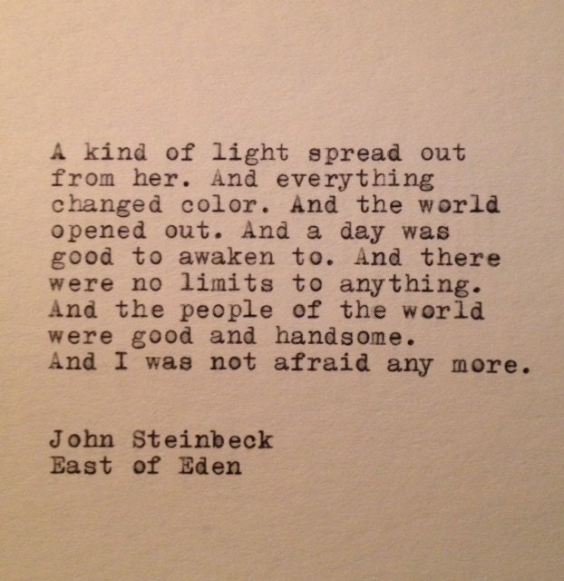 East of Eden Quote Typed on Typewriter