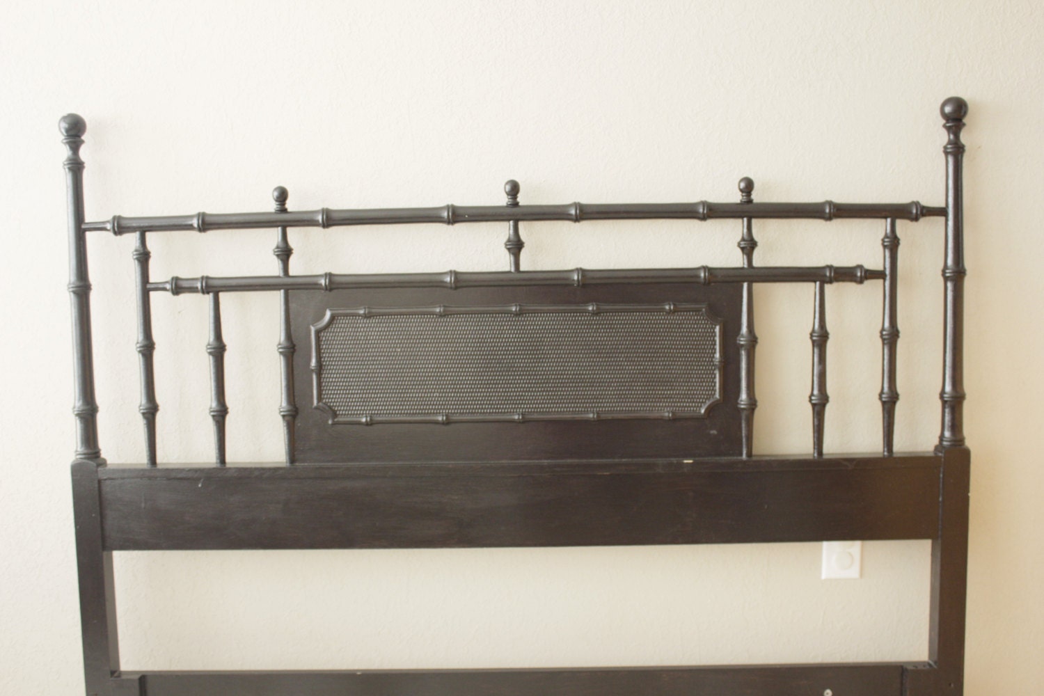 Faux Bamboo Queen Headboard Hollywood Regency Mid Century