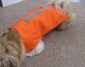 SALE - Medium Lightweight Reflective Bright Orange Dog Jacket with Collar