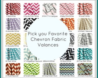 Chevron Curtain Valance , Cafe Curtain, Kitchen Valance, Nursery Decor, Chevron Home Decor, Curtain Valance