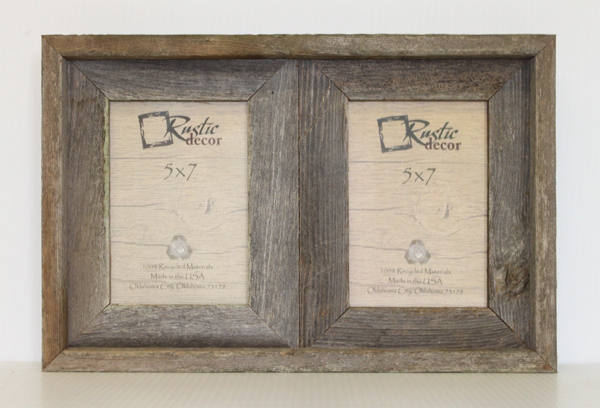 5x7 2 wide Rustic Barn Wood Double Opening Frame