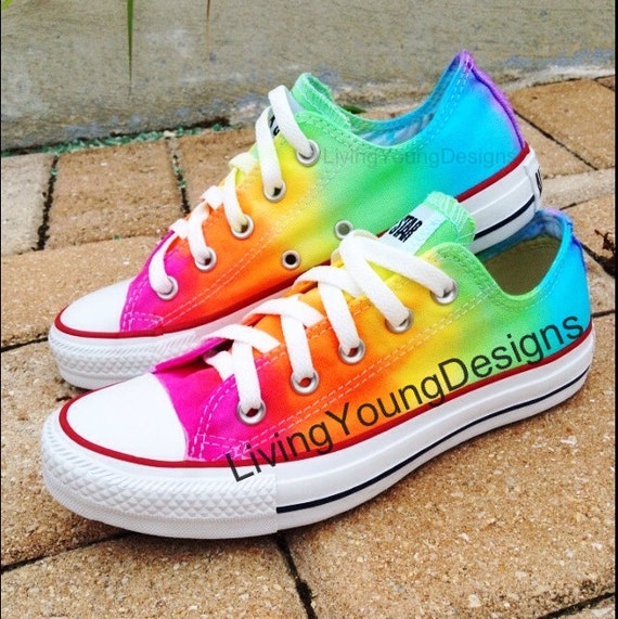 Items similar to TIE DYE CONVERSE Rainbow Custom Tie Dye Converse on Etsy