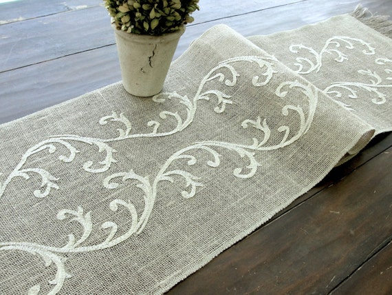 Gold  Romantic Embroidered usa  Linens  Runner Vintage Wedding  Table  Table runner table