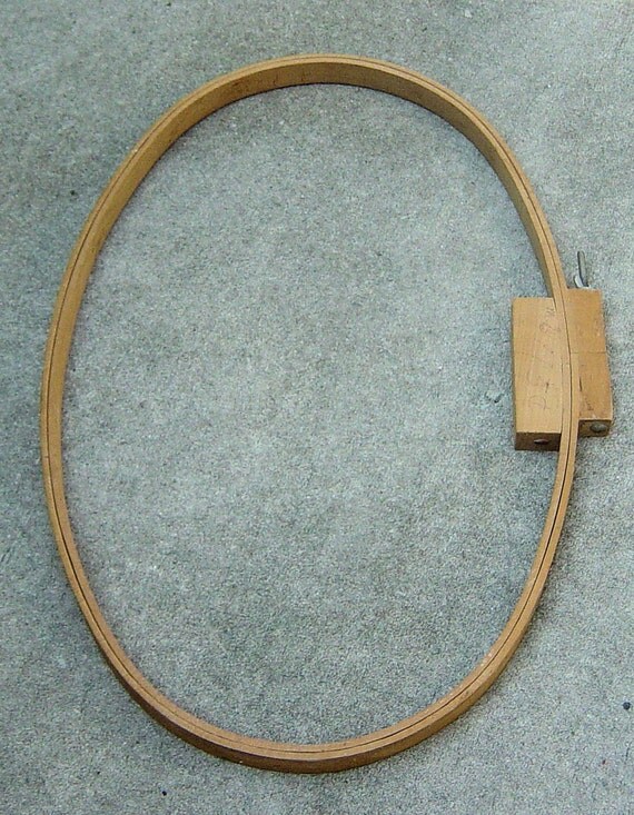 Vintage Gibbs Rug Quilting Wooden Oval Hoop USA Made